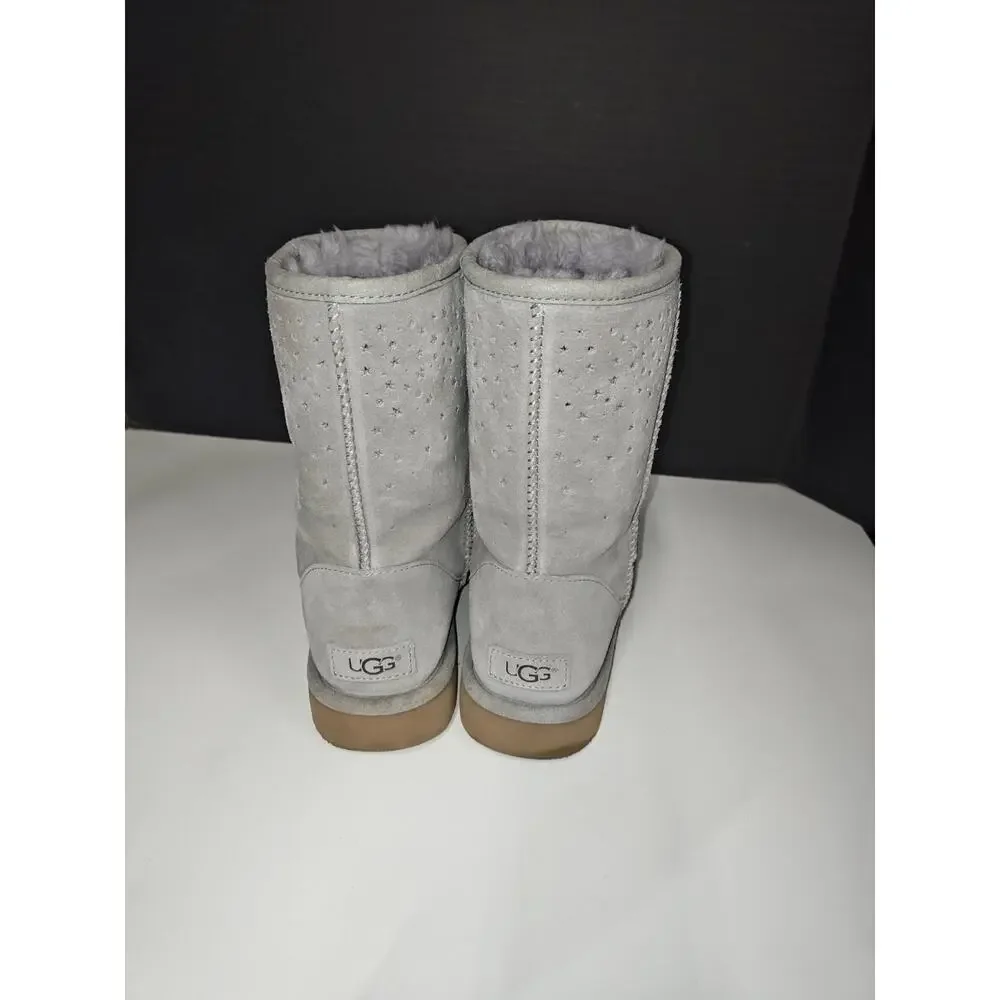 UGG AUSTRALIA Women's Classic Short Sherpa Stargirl Boots In Gray S/N 1098474